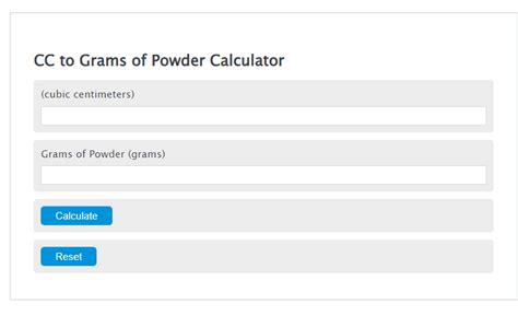 5.0 cc to grams