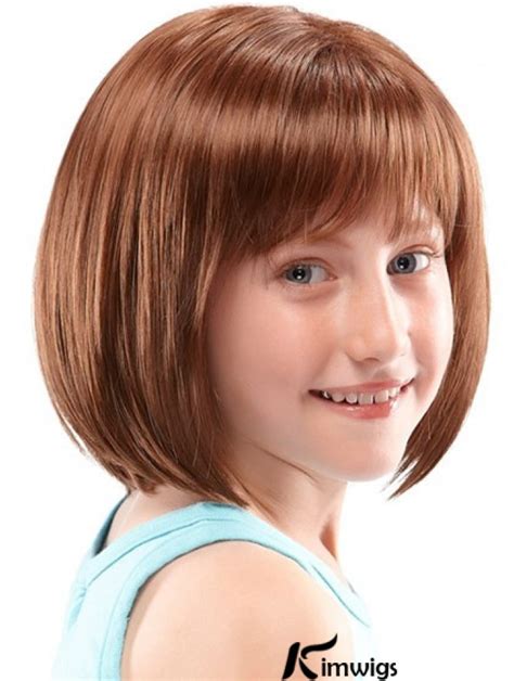 50% Off Auburn Chin Length Straight Kids Wigs: Empowering Young Fashionistas