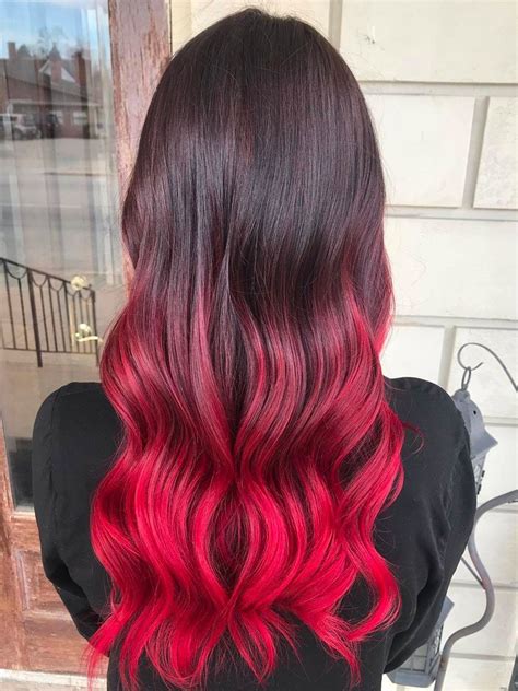 50 Shades of Black and Red Ombre Hair