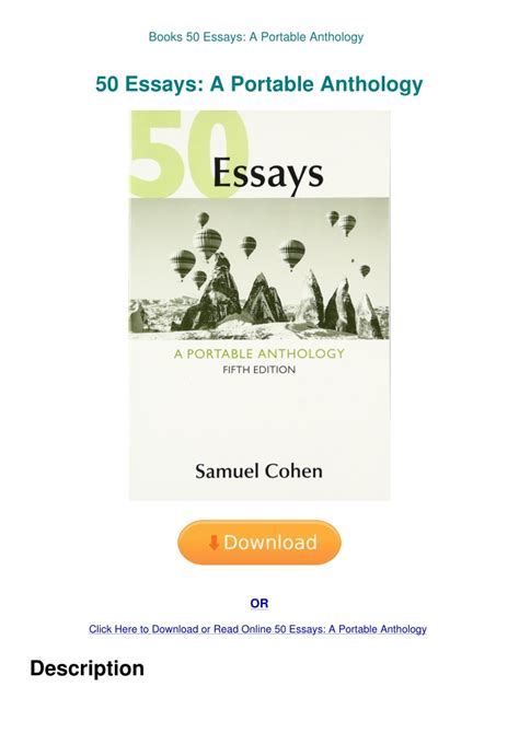 50 essays a portable anthology ppt Kindle Editon