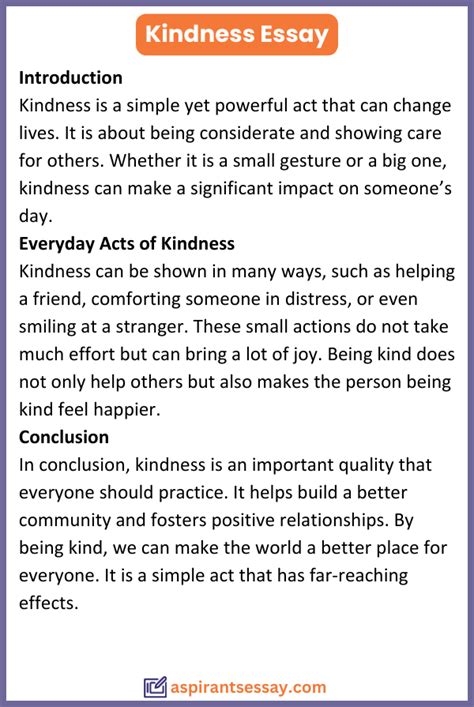 500 word essay on an act of kindness Reader