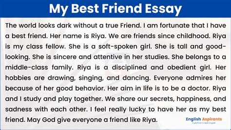 500 words essay on my best friend Kindle Editon