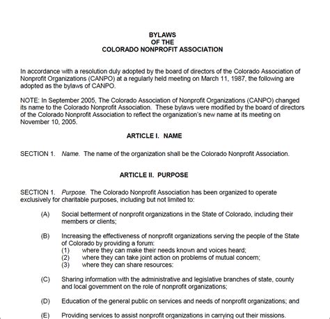 501c4 Bylaws Template