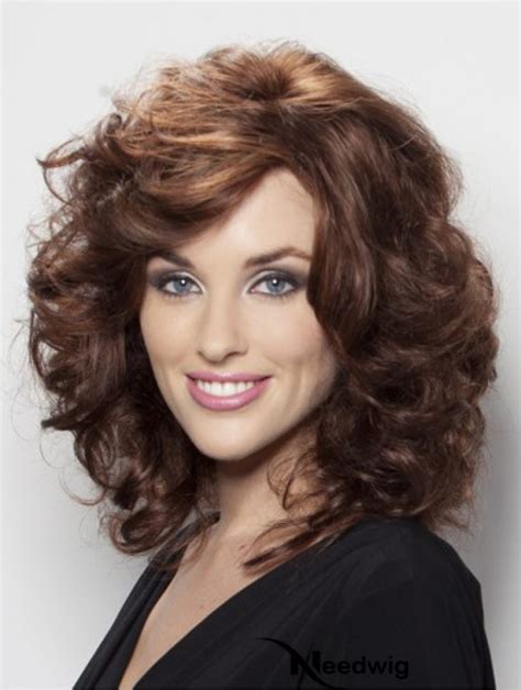 5025 Exquisite Auburn Wavy Shoulder Length Celebrity Wigs