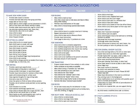 504 accommodations list pdf