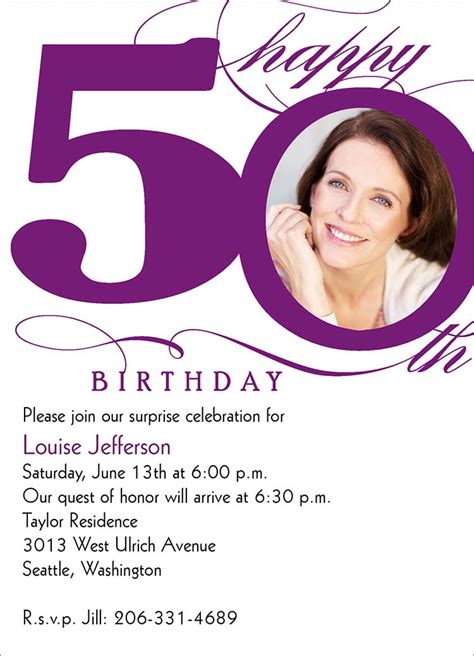 50th Birthday Invitations Templates Free
