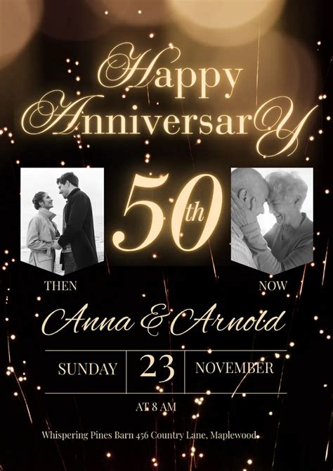 50th Wedding Anniversary Invitations Templates