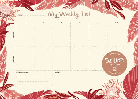 52 Lists My Weekly List Desk Pad Kindle Editon