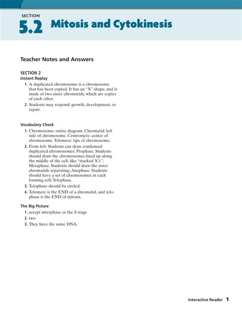 52 Mitosis And Cytokinesis Answers PDF