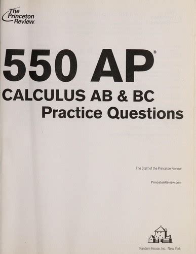 550 AP Calculus AB and BC Practice Questions Reader