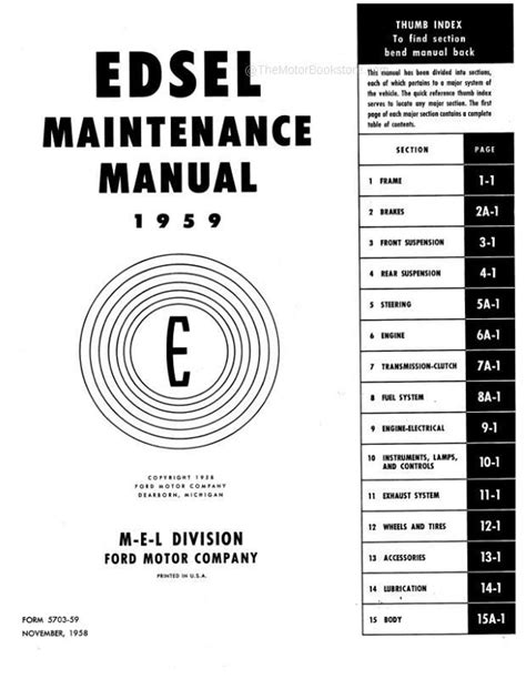 59 Edsel Repair Manual Ebook Kindle Editon