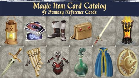 5e Magical Item Card Catalog