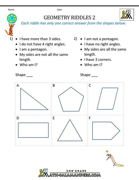 5th Grade Geometry Worksheets With Answers PDF