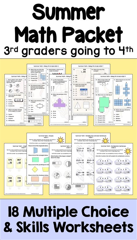 5th grade common core summer math packet PDF