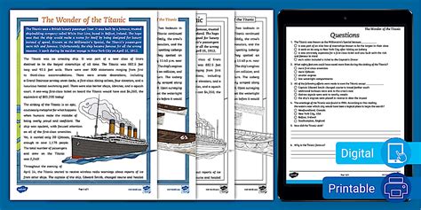 5th grade reading comprehension the titanic Ebook Epub