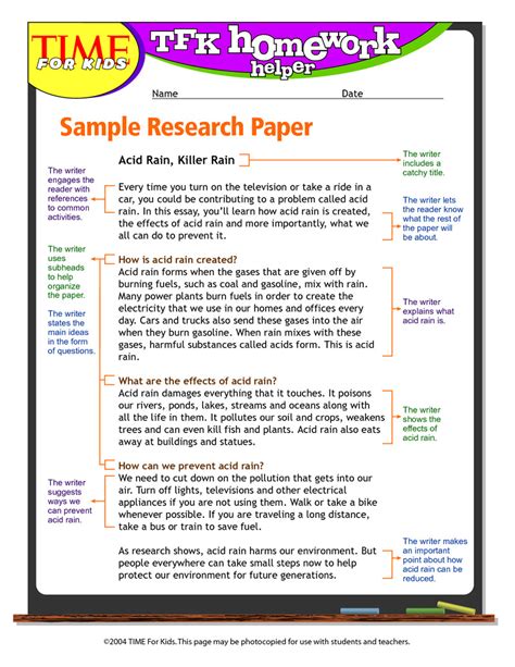 5th grade research paper example Epub