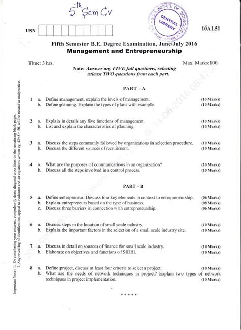 5th sem engineering civil question paper Kindle Editon
