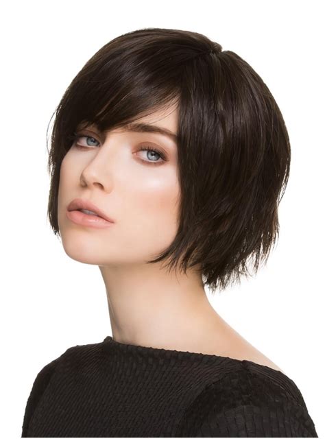 6" Black Straight Short Stylish Synthetic Lace Wigs