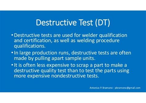 6 Destructive Tests and Their Applications