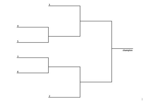6 Team Tournament Bracket Template