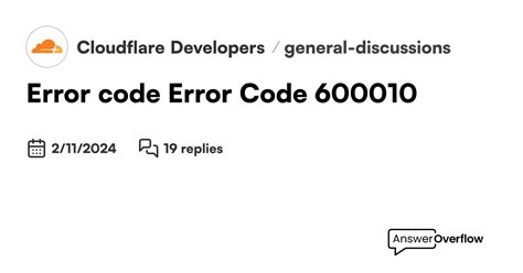 600010: Troubleshooting and Resolving the Dreaded Error Code