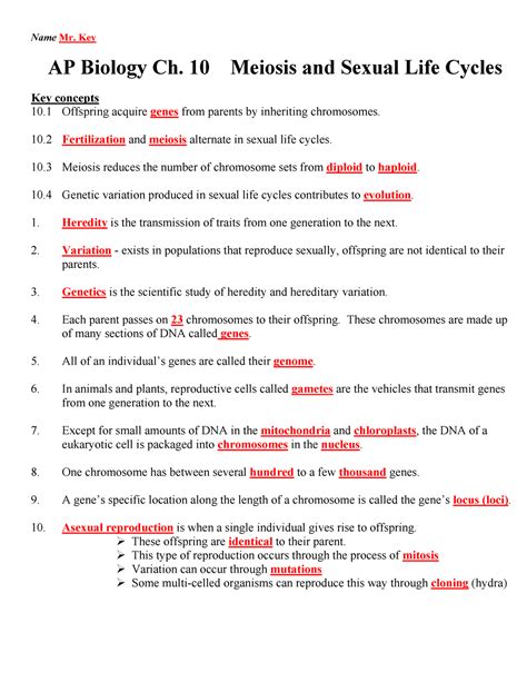 61 Chromosomes And Meiosis Study Guide Answer Key PDF