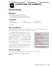 62 CLASSIFYING THE ELEMENTS SECTION REVIEW ANSWERS Ebook PDF