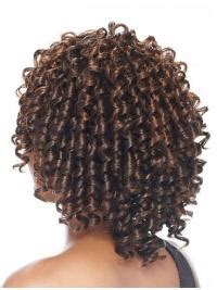 62025: Enhance Your Look with Polite Brown Curly Chin Length Synthetic Wigs & Half Wigs