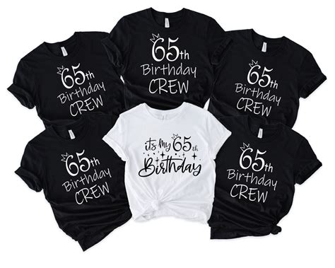 65th birthday shirts