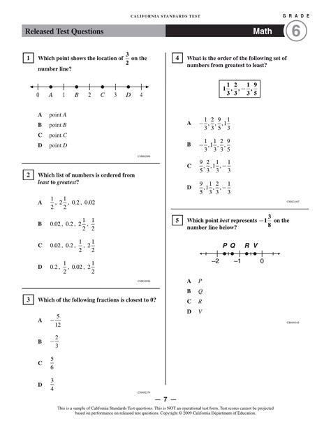 6th Grade Math Mct2 Practice Test Answers PDF