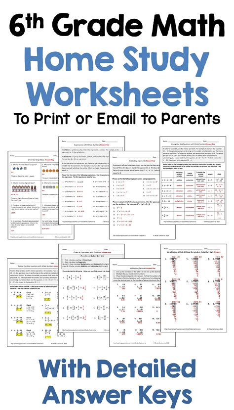 6th Grade Math Packet Answers Epub