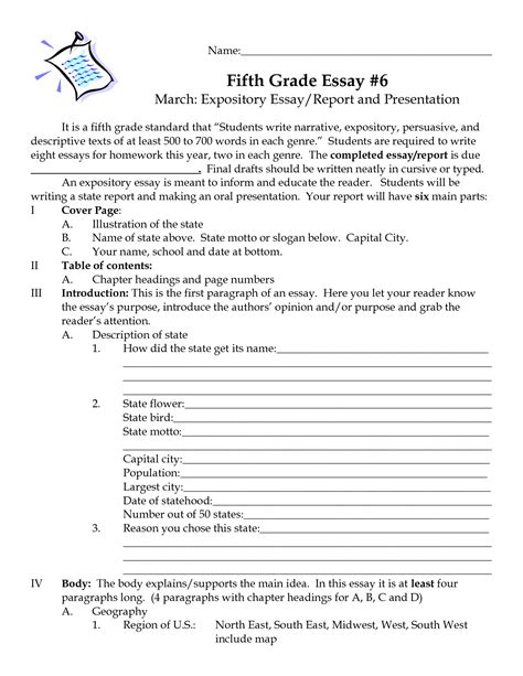 6th grade essay outline Kindle Editon