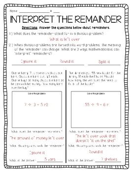 6th grade math interpreting remainders 2 8 Epub