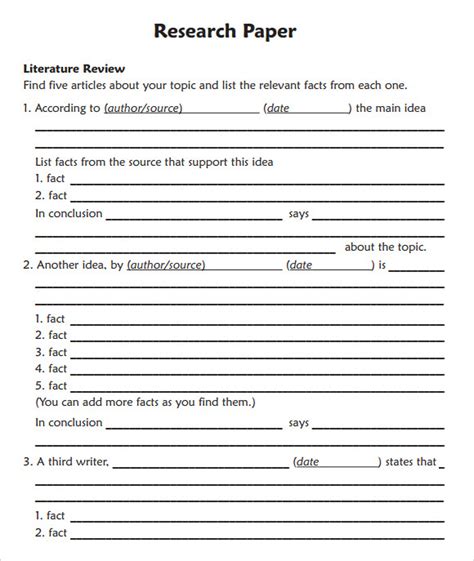 6th grade research paper template PDF