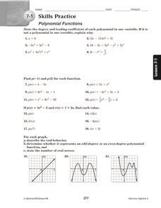 7 1 Skills Practice Polynomial Functions Answer Key Doc