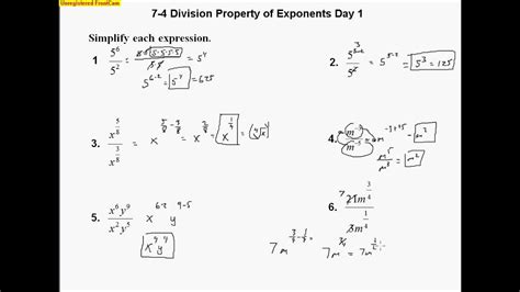 7 4 Division Properties Of Exponents Answers Reader