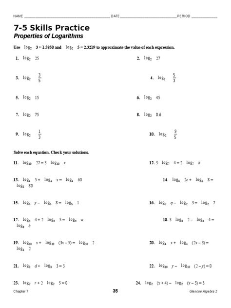 7 5 Skills Practice Answer Key Kindle Editon