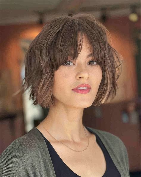 7 Brown Chin Length Bobs With Bangs to Revamp Your Look in 2025