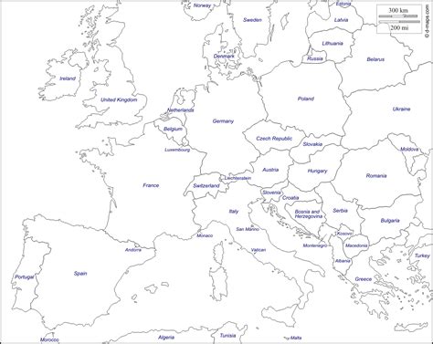 7 European Maps in Black and White: Unraveling the Continent's Geography