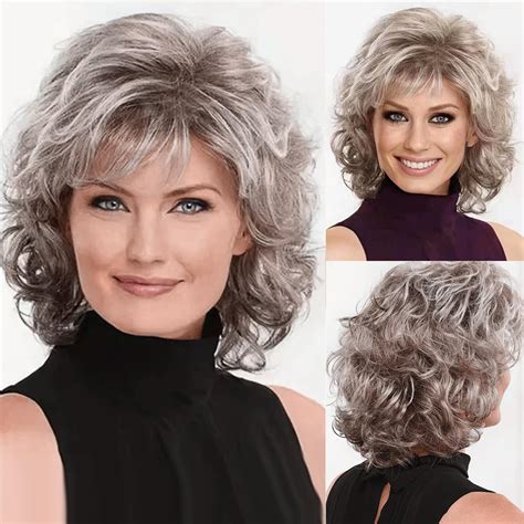 7 Perfect Short Curly Synthetic Gray Wigs for Older Women