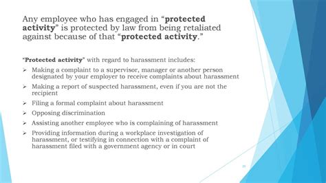 7 Protected Activities with Regard to Harassment