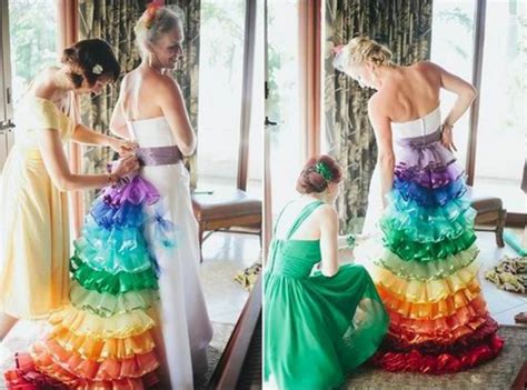 7 Rainbow Wedding Dresses That Will Make You Shine