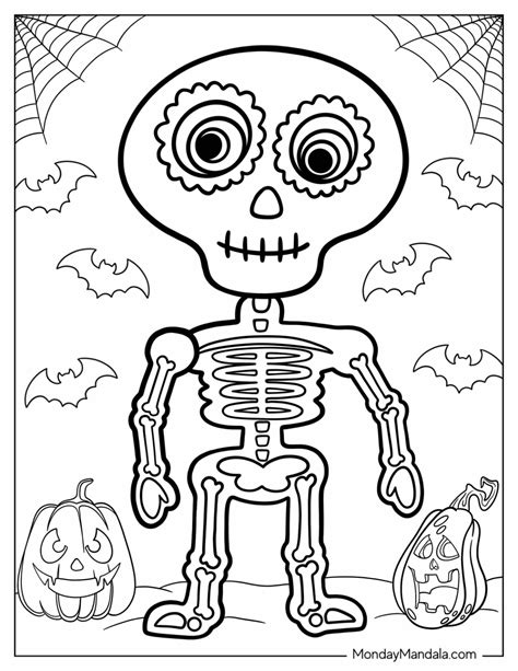 7 Spooktastic Coloring Pages of Skeletons