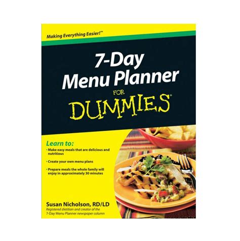 7 day menu planner for dummies Epub