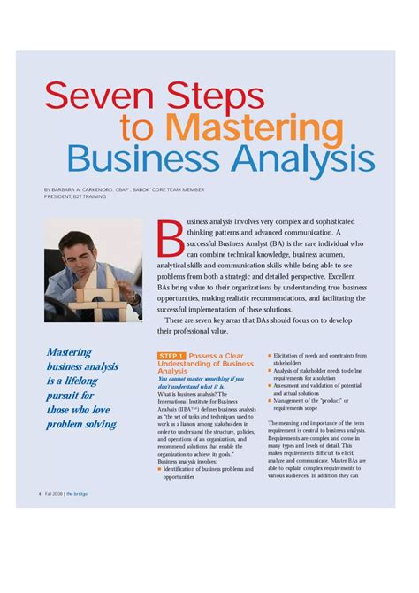 7 steps to mastering business analysis pdf Epub