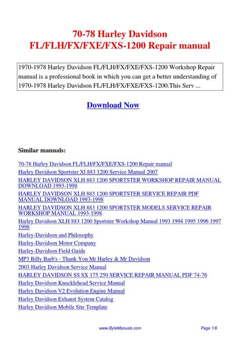 70 78 harley davidson fl flh fx fxe fxs 1200 repair manual pdf Epub