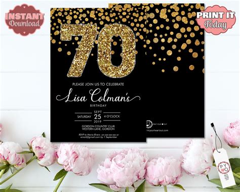 70th Birthday Invitation Templates Free