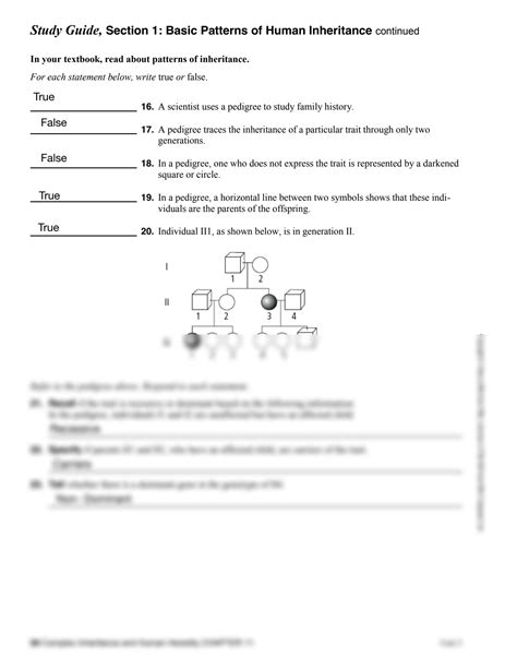 72 complex patterns of inheritance study guide answer key Doc