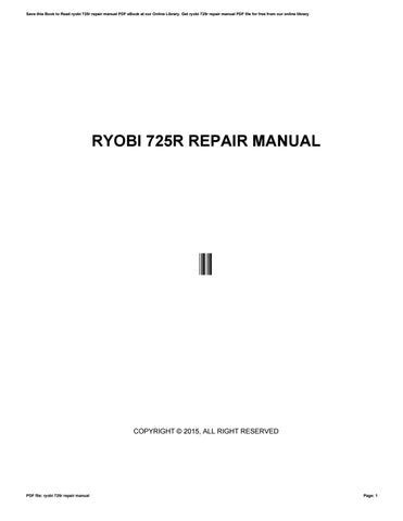 725r ryobi repair manual Reader