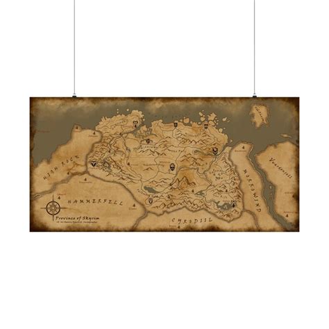 75% Off Poster Skyrim Map: Explore Tamriel Like Never Before!